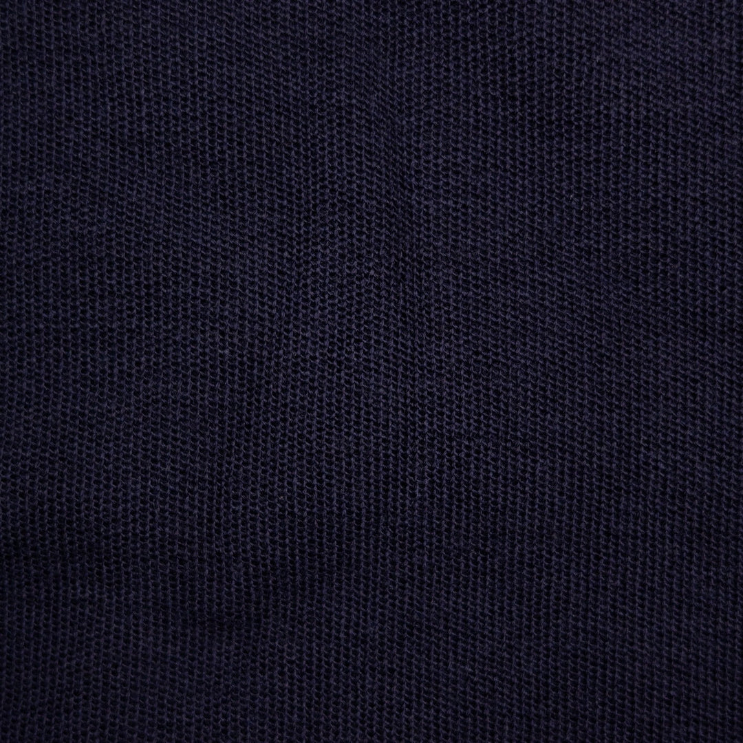Navy Wool Jersey Mandarin Nehru Jacket