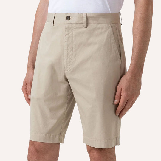 Beige Classic Cotton Chino Shorts