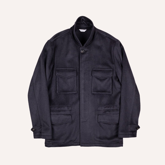 Navy Cashmere Safari Jacket
