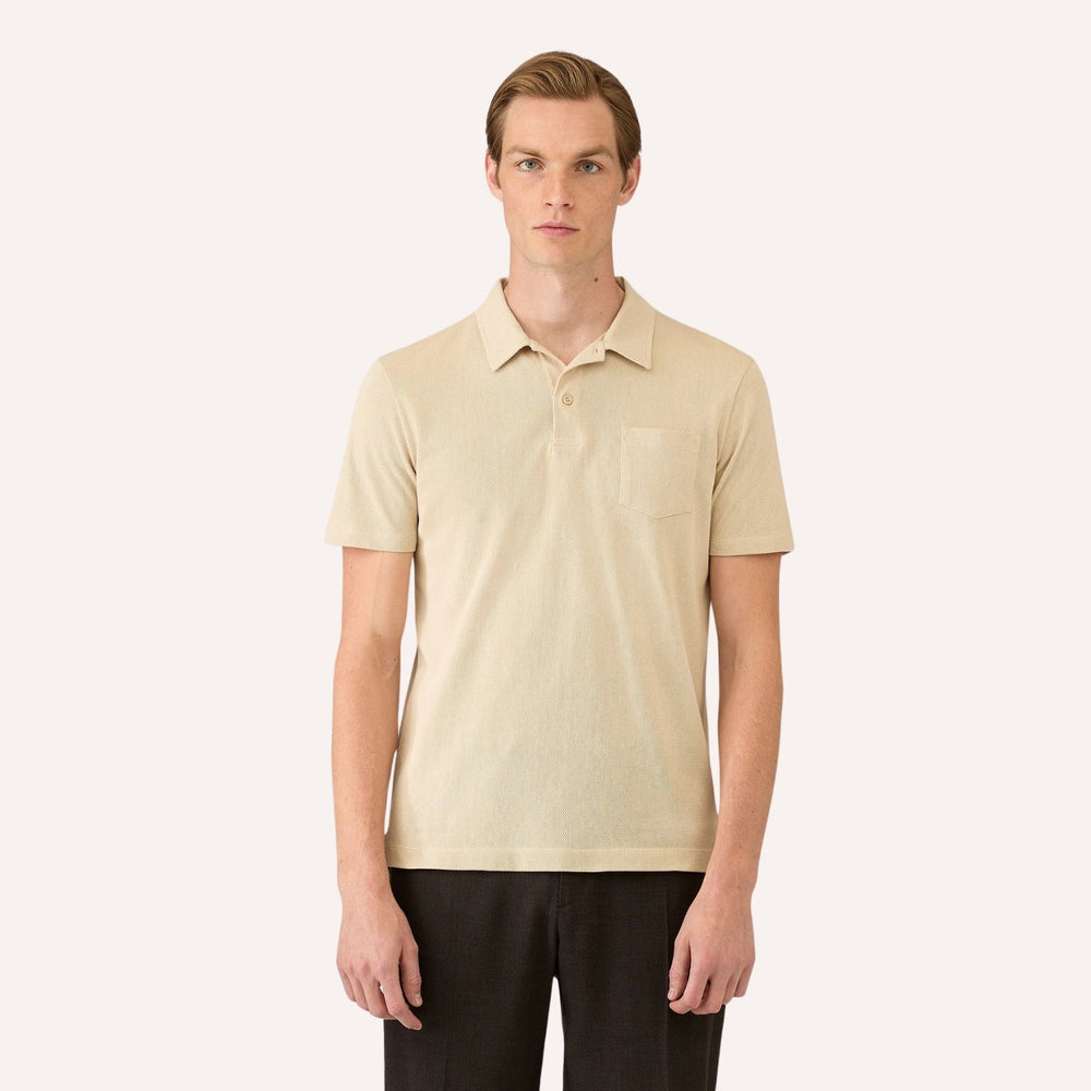 Hazelwood Beige Riviera Short Sleeve Polo Shirt