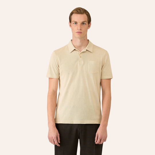 Hazelwood Beige Riviera Short Sleeve Polo Shirt