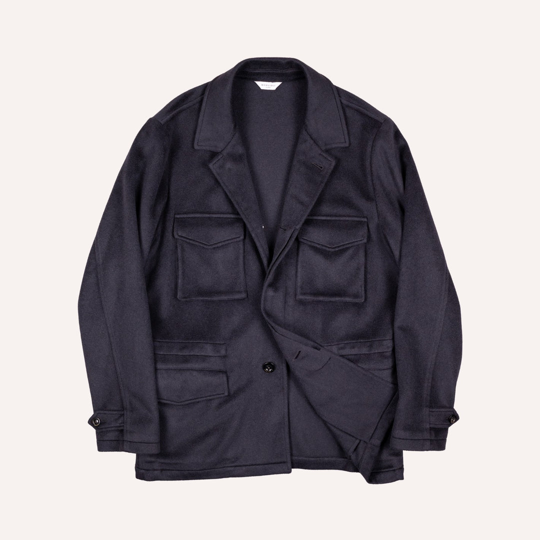 Navy Cashmere Safari Jacket