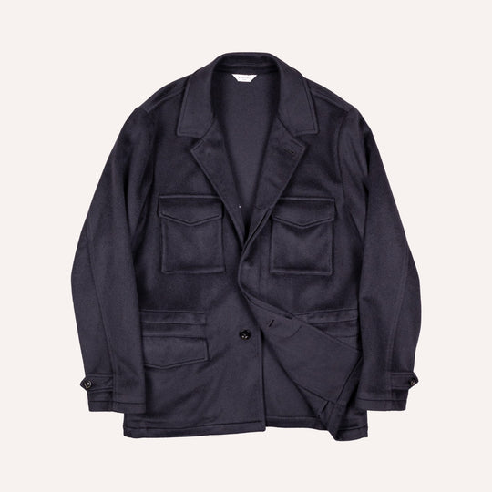 Navy Cashmere Safari Jacket