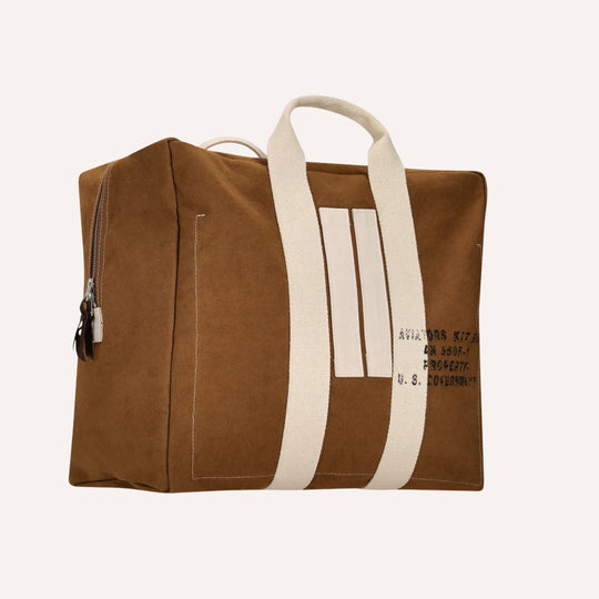 Camel Cotton Canvas Aviatorbag Bag