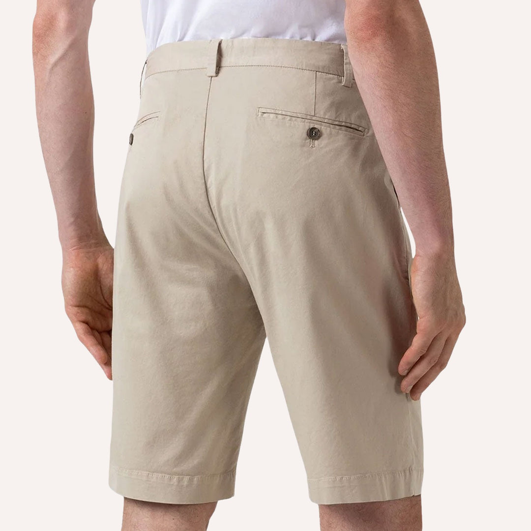 Beige Classic Cotton Chino Shorts