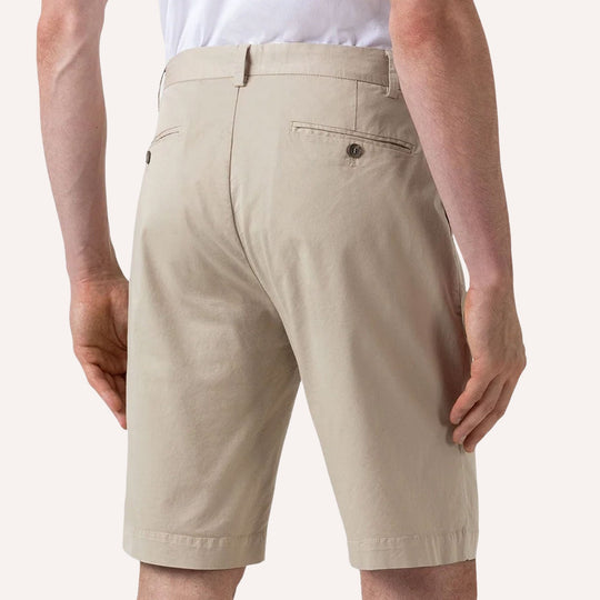 Beige Classic Cotton Chino Shorts