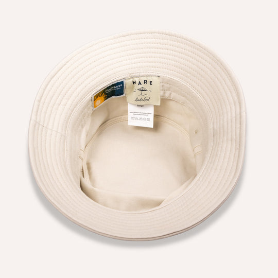 Beige Cotton Bucket Hat