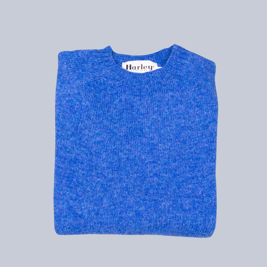 Cobalt Blue Supersoft Lambswool Crewneck Sweater