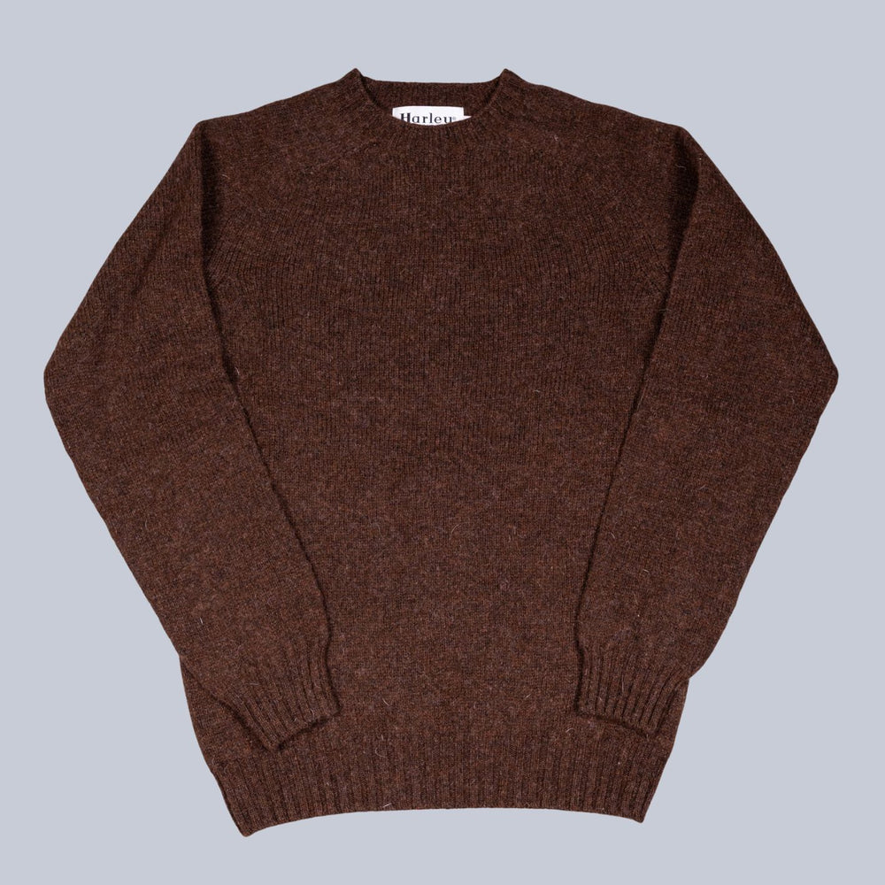 Chestnut Brown Supersoft Lambswool Crewneck Sweater