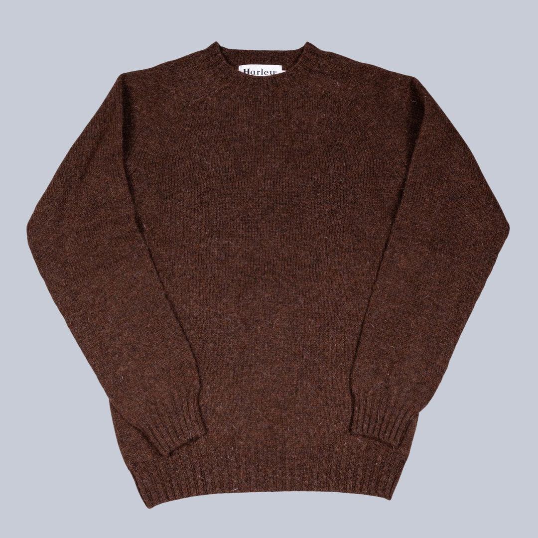 Chestnut Brown Supersoft Lambswool Crewneck Sweater