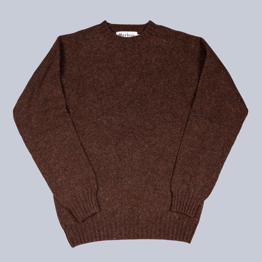 Chestnut Brown Supersoft Lambswool Crewneck Sweater