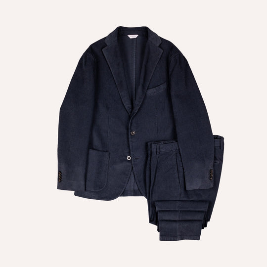 Navy Washed Corduroy Suit
