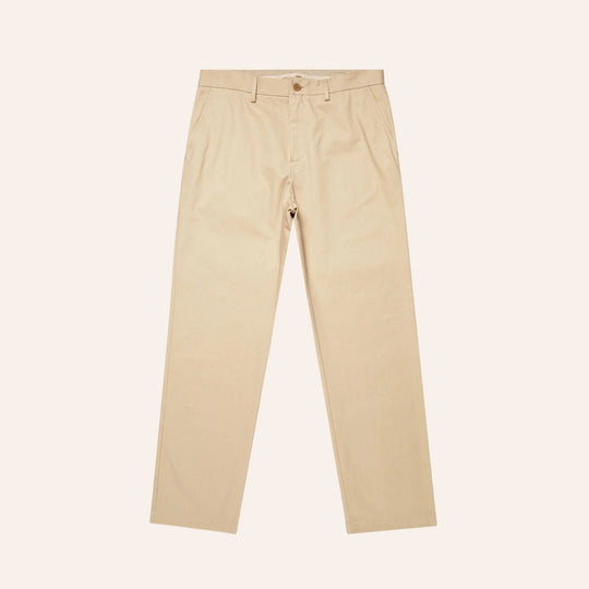 Beige Cotton Chino Trousers