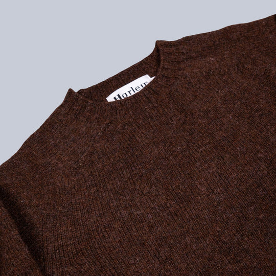 Chestnut Brown Supersoft Lambswool Crewneck Sweater