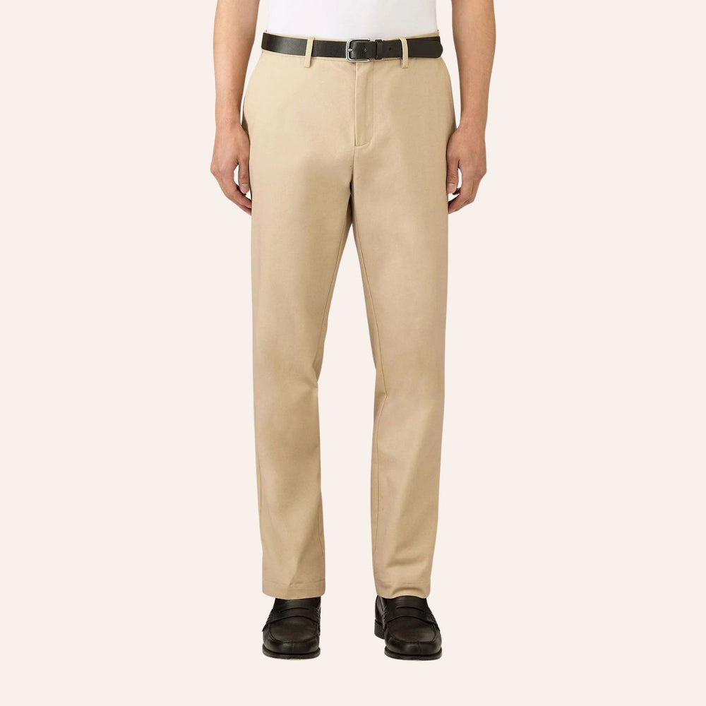Beige Cotton Chino Trousers
