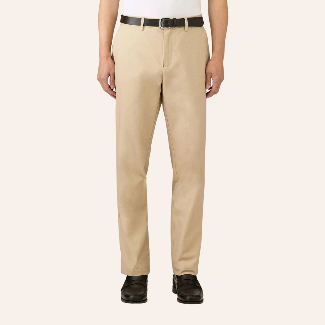 Beige Cotton Chino Trousers
