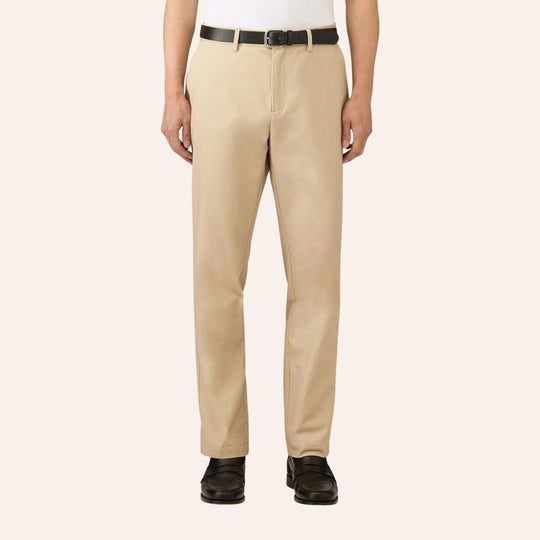 Beige Cotton Chino Trousers