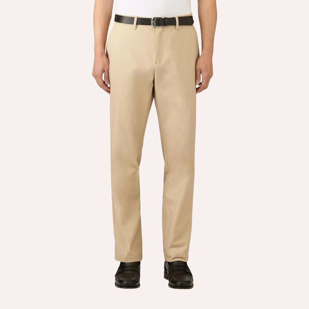 Beige Cotton Chino Trousers