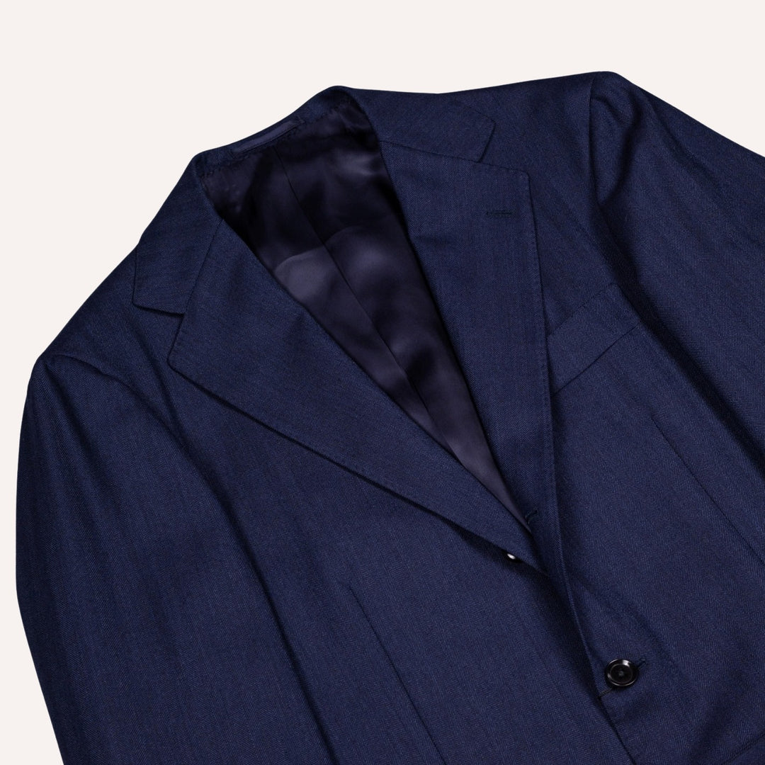Navy Herringbone Calm Twist Suit