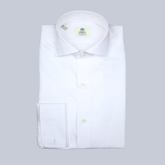 White Cutaway Double Cuff Shirt