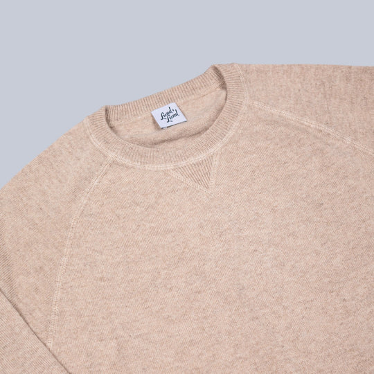 Beige Raglan Cashmere Sweater
