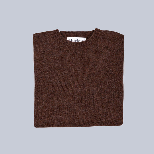 Chestnut Brown Supersoft Lambswool Crewneck Sweater