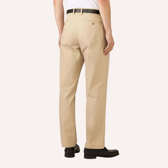 Beige Cotton Chino Trousers