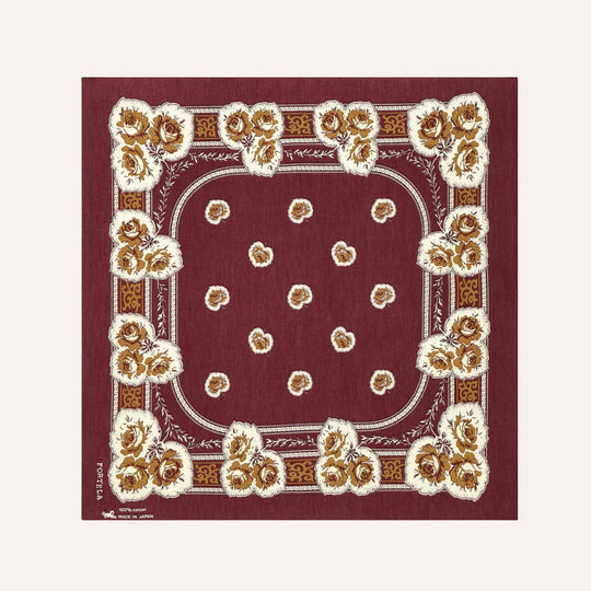 Burgundy & Cream Rose Print Bandana