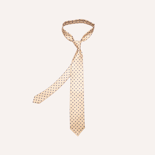 Khaki Flower Pattern Silk Tie
