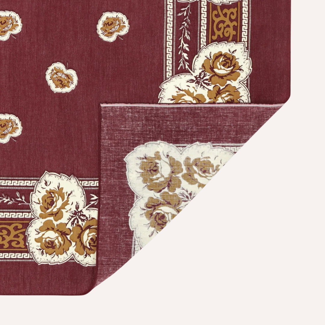 Burgundy & Cream Rose Print Bandana