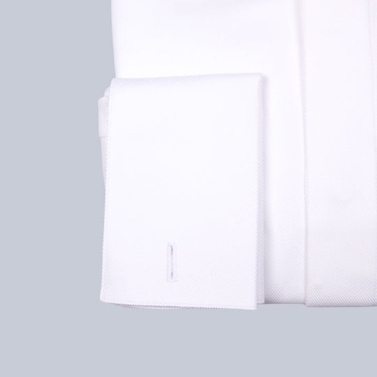White Double Cuff Tuxedo Shirt