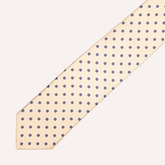 Khaki Flower Pattern Silk Tie