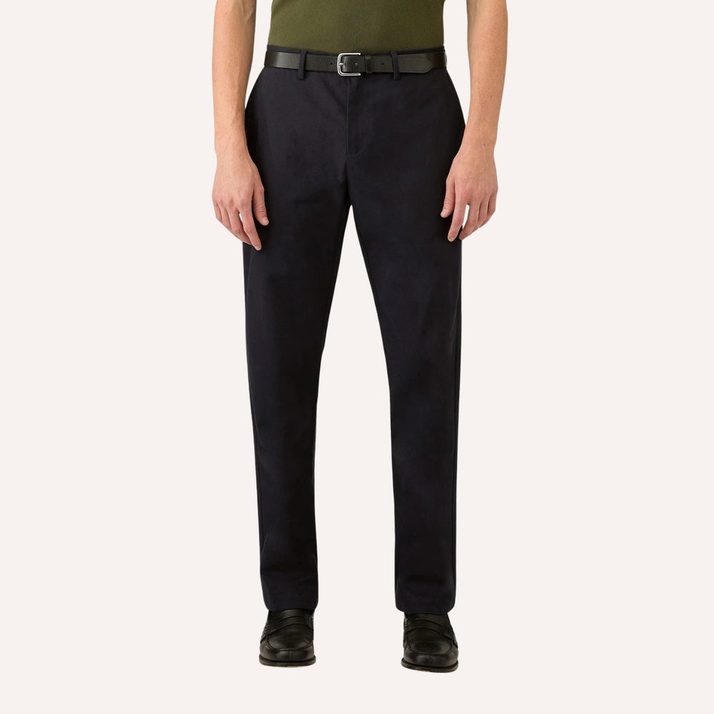 Navy Cotton Chino Trousers