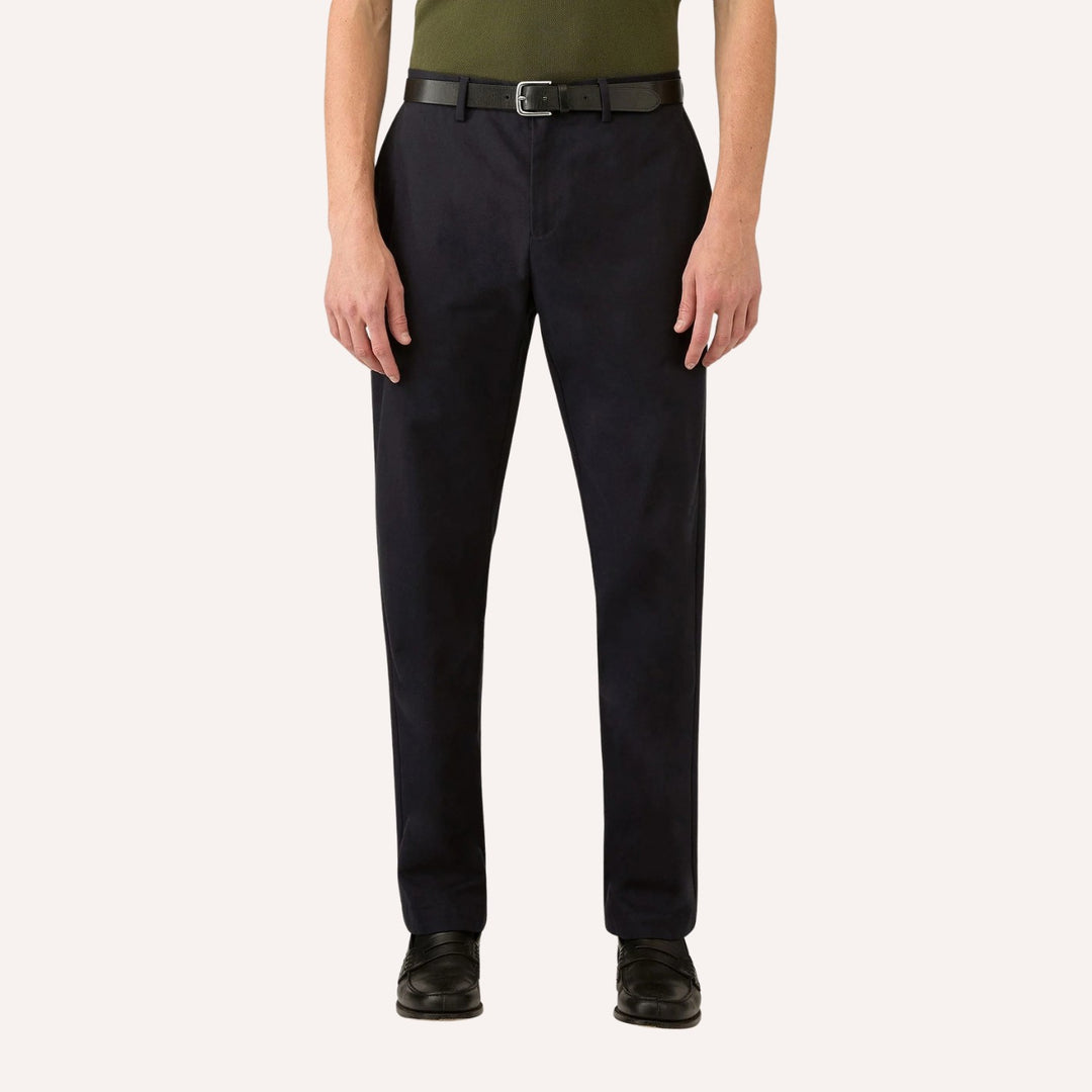 Navy Cotton Chino Trousers