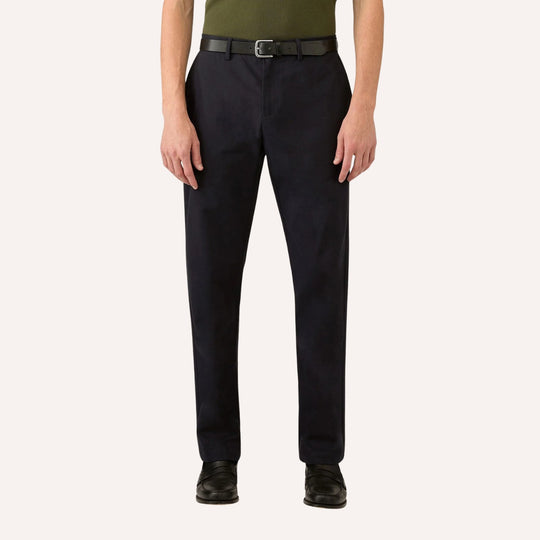 Navy Cotton Chino Trousers