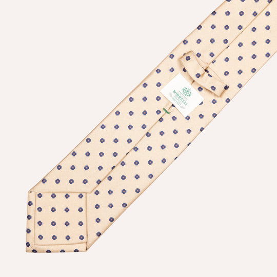 Khaki Flower Pattern Silk Tie