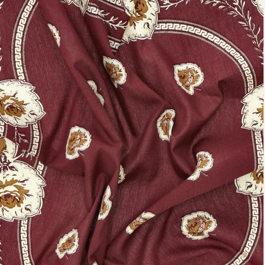 Burgundy & Cream Rose Print Bandana