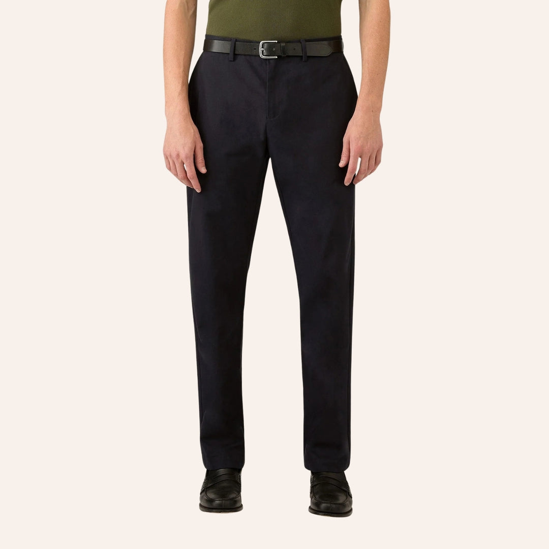 Navy Cotton Chino Trousers