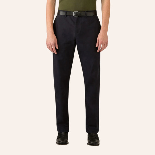 Navy Cotton Chino Trousers