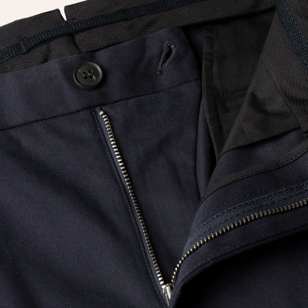 Navy Cotton Chino Trousers