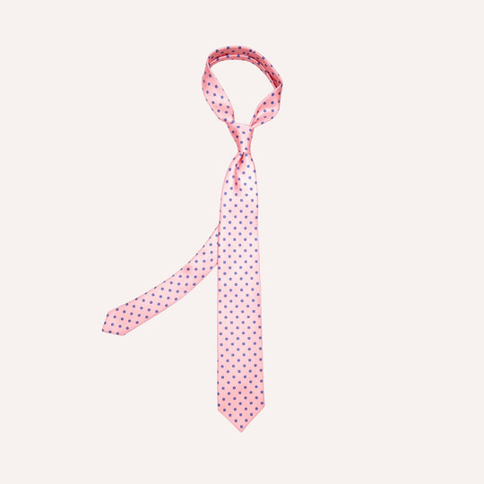 Pink Flower Pattern Silk Tie