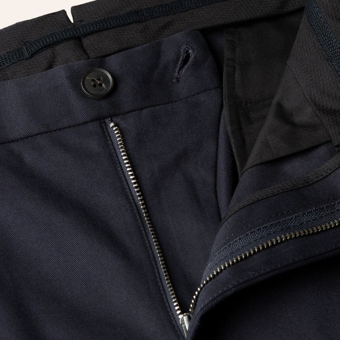 Navy Cotton Chino Trousers