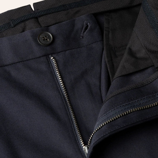 Navy Cotton Chino Trousers