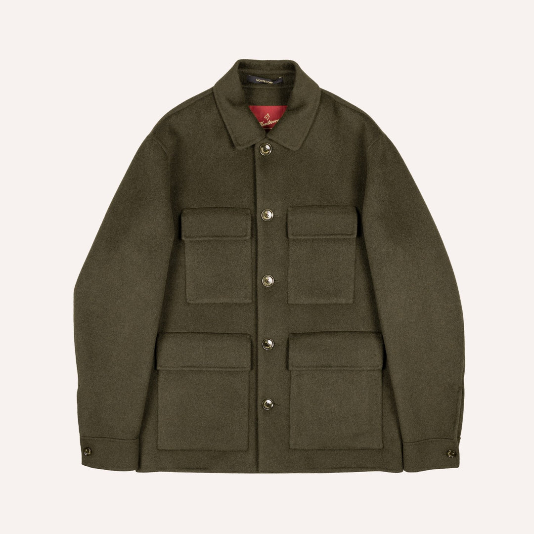 Dark Olive Green Cashmere Unlined Field Jacket