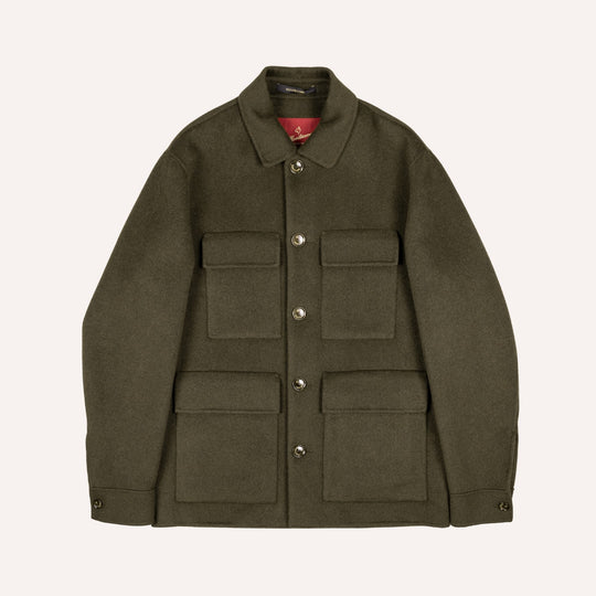Dark Olive Green Cashmere Unlined Field Jacket