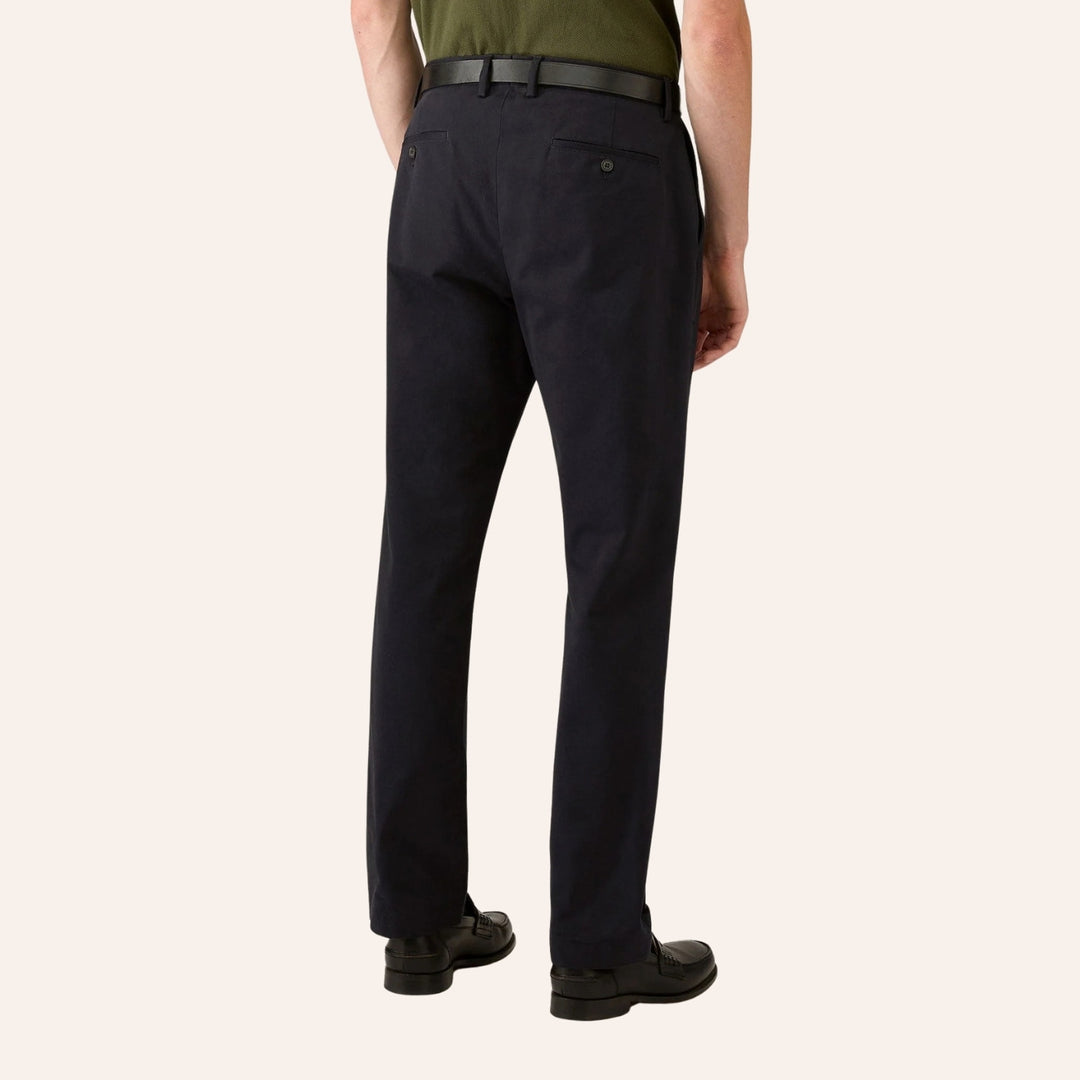 Navy Cotton Chino Trousers