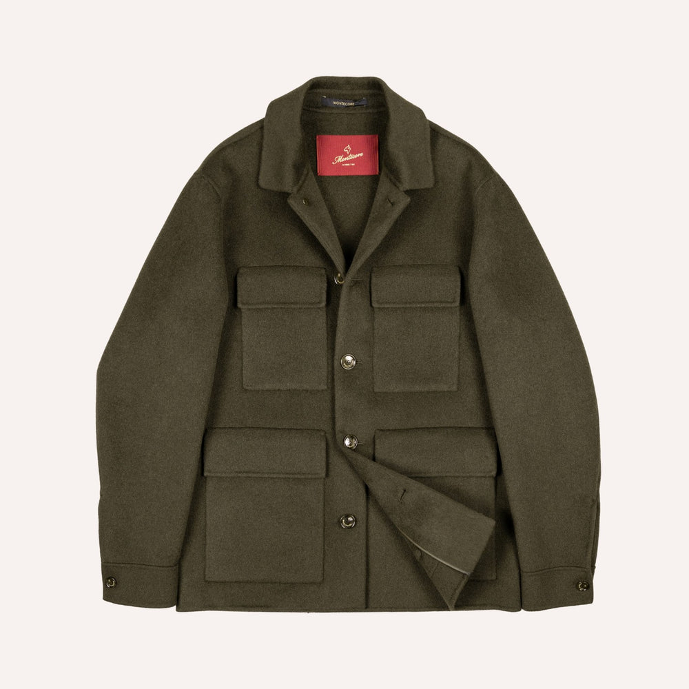 Dark Olive Green Cashmere Unlined Field Jacket