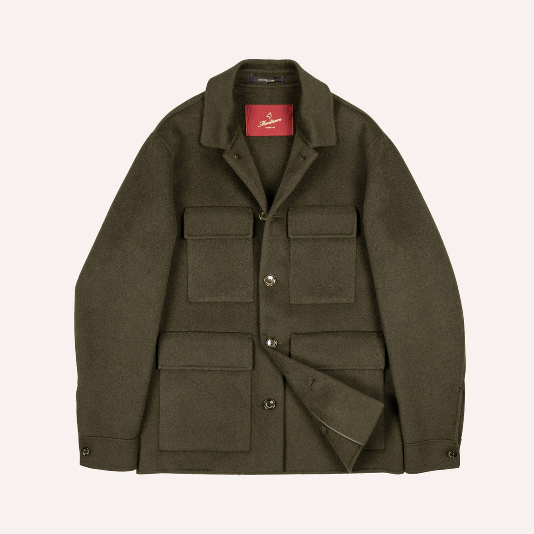 Dark Olive Green Cashmere Unlined Field Jacket