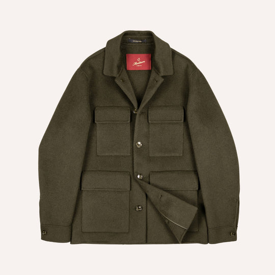 Dark Olive Green Cashmere Unlined Field Jacket