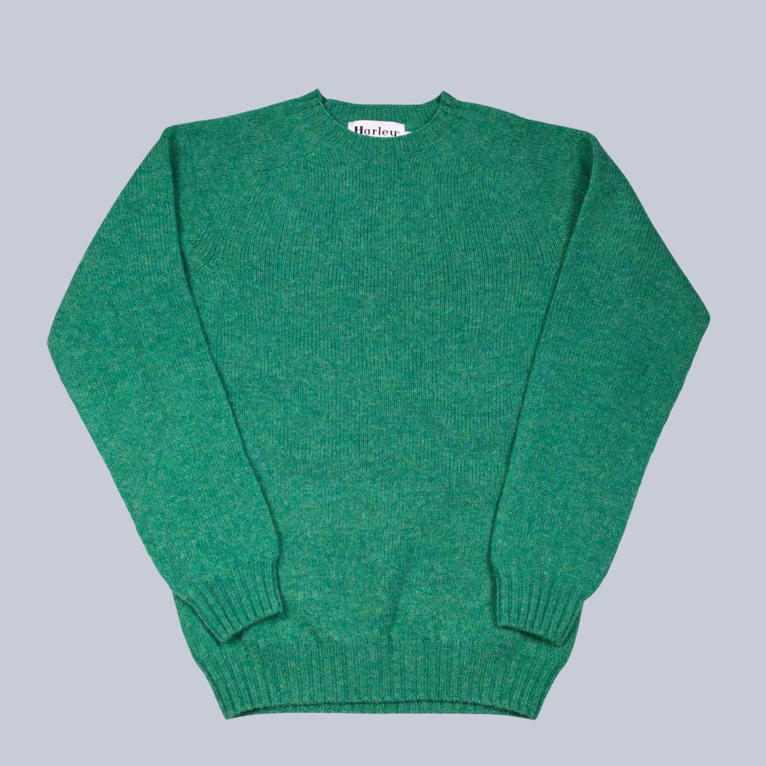 Evergreen Green Supersoft Lambswool Crewneck Sweater